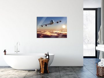 Pixxprint Glasbild Flugzeug, Flugzeug (1 St), Glasbild aus Echtglas, inkl. Aufhängungen und Abstandshalter