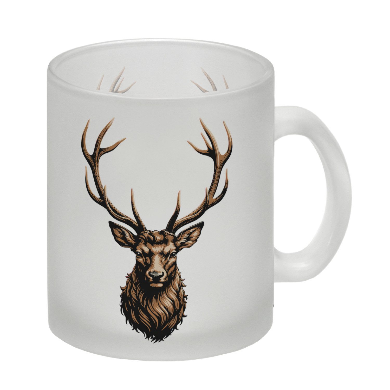 speecheese Tasse Hirsch mit prächtigem Geweih Glas Tasse für Naturfans