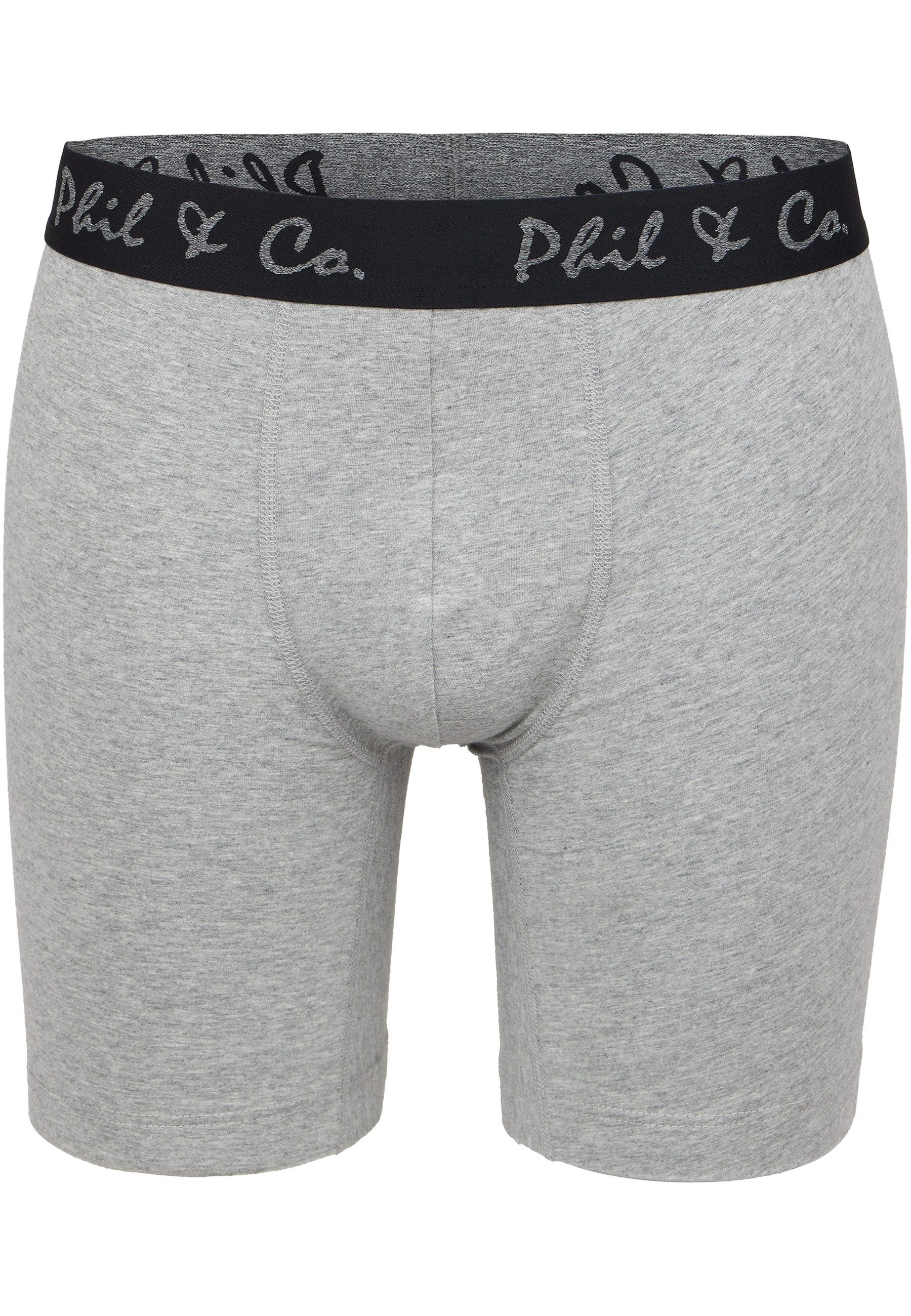 Phil & Co. Langer Boxer Long Boxer Briefs (4-St) Retroshorts - langes Bein - Jersey - ohne störendes Etikett