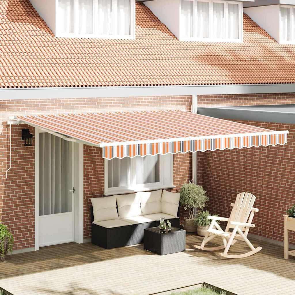 vidaXL Markise Ausziehbare Markise Mehrfarbig 400 x 300 cm (1-St)