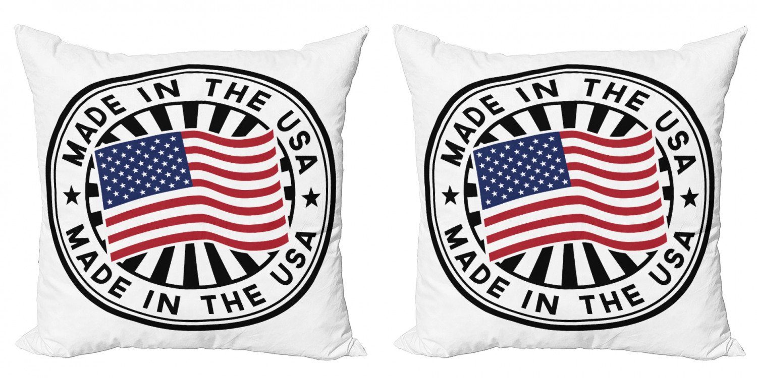 Kissenbezüge Modern Accent Doppelseitiger Digitaldruck, Abakuhaus (2 Stück), amerikanisch National Flag Stempel-Entwurf