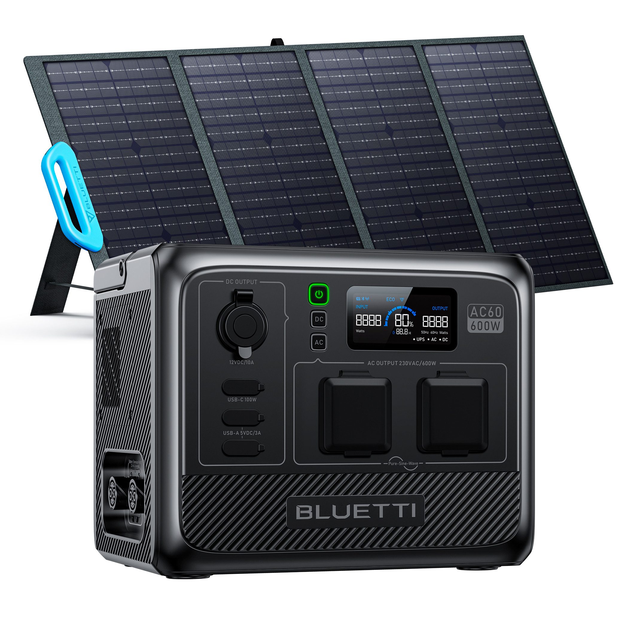 BLUETTI Stromerzeuger Solar Generator Kit AC60 600W mit PV120 120W