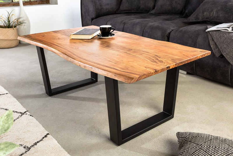 riess-ambiente Couchtisch MAMMUT 120cm natur / schwarz (Einzelartikel, 1-St), Wohnzimmer · Massivholz · Metall · Baumkante · Industrial