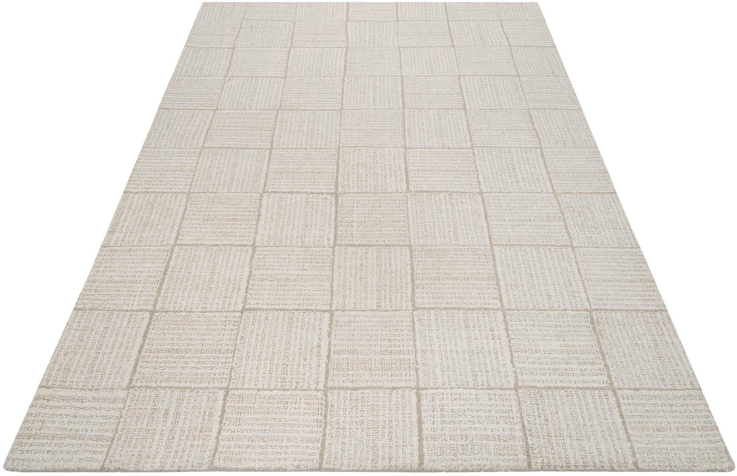 Wollteppich Lasse, Wecon home, rechteckig, Höhe: 8 mm creme,beige