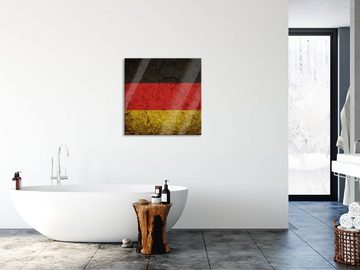 Pixxprint Glasbild Deutschlandfahne, Deutschlandfahne (1 St), Glasbild aus Echtglas, inkl. Aufhängungen und Abstandshalter