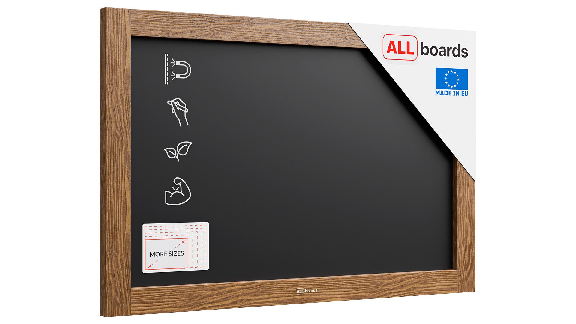 ALLboards Tafel ALLboards Kreidetafel Holzrahmen Schreibtafel Wandtafel günstig online kaufen