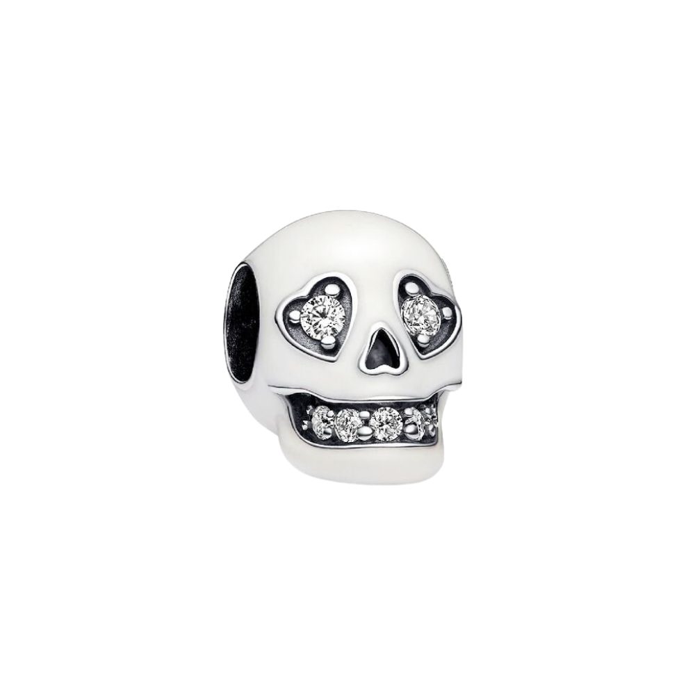 Pandora Charm-Einhänger 792811C01*, Totenkopf, Halloween, Zirkonia