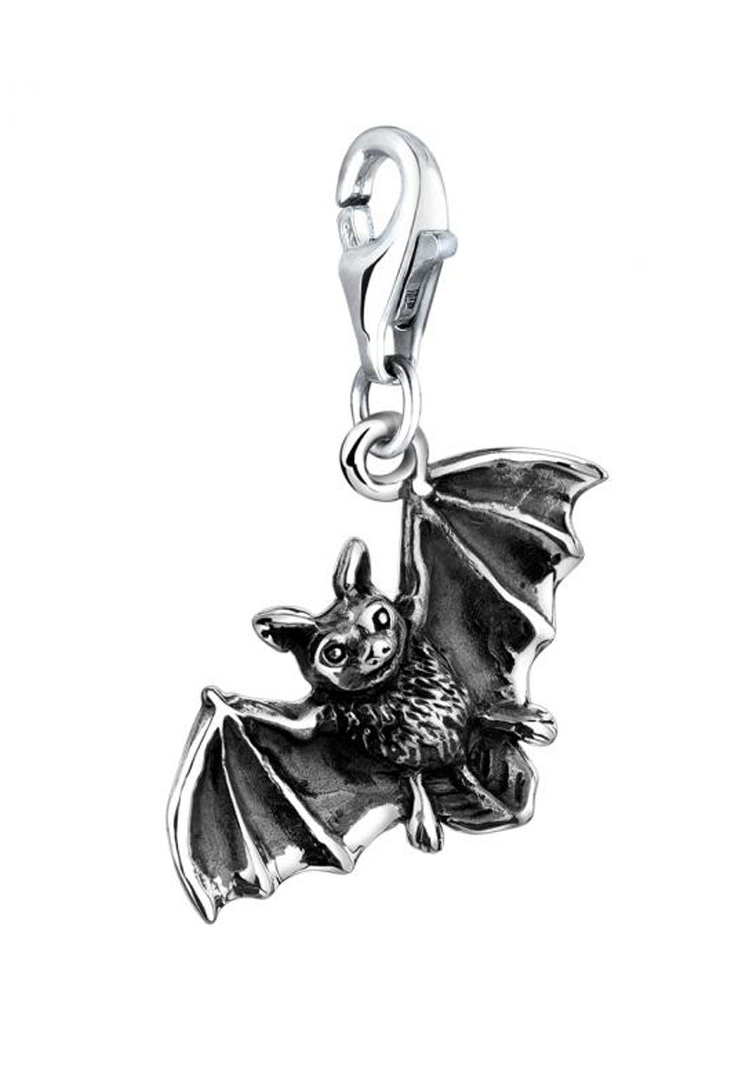 Nenalina Charm-Einhänger Anhänger Fledermaus Halloween 925 Silber, Fledermaus