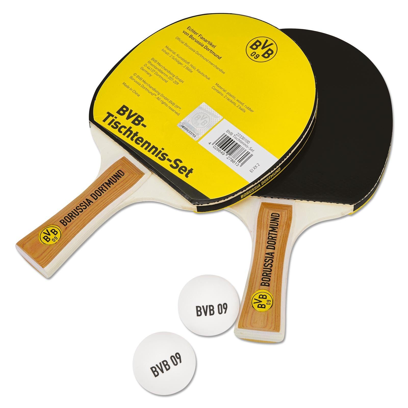 BVB Tischtennisschläger BVB Tischtennis-Set (Set, 4-tlg., mit Bällen, - mit Tasche)