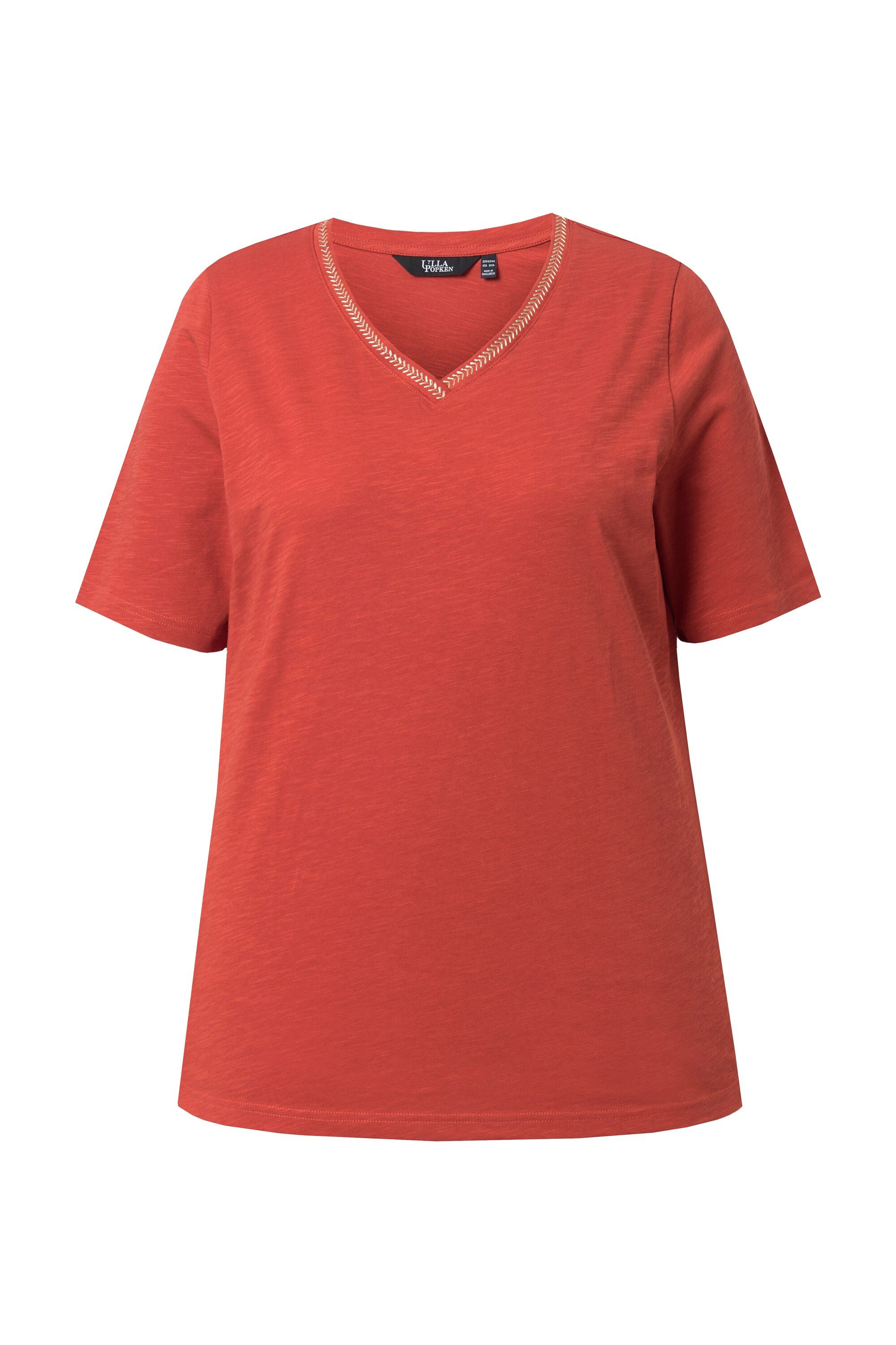 T-Shirt T-Shirt Stickerei Classic V-Ausschnitt Halbarm