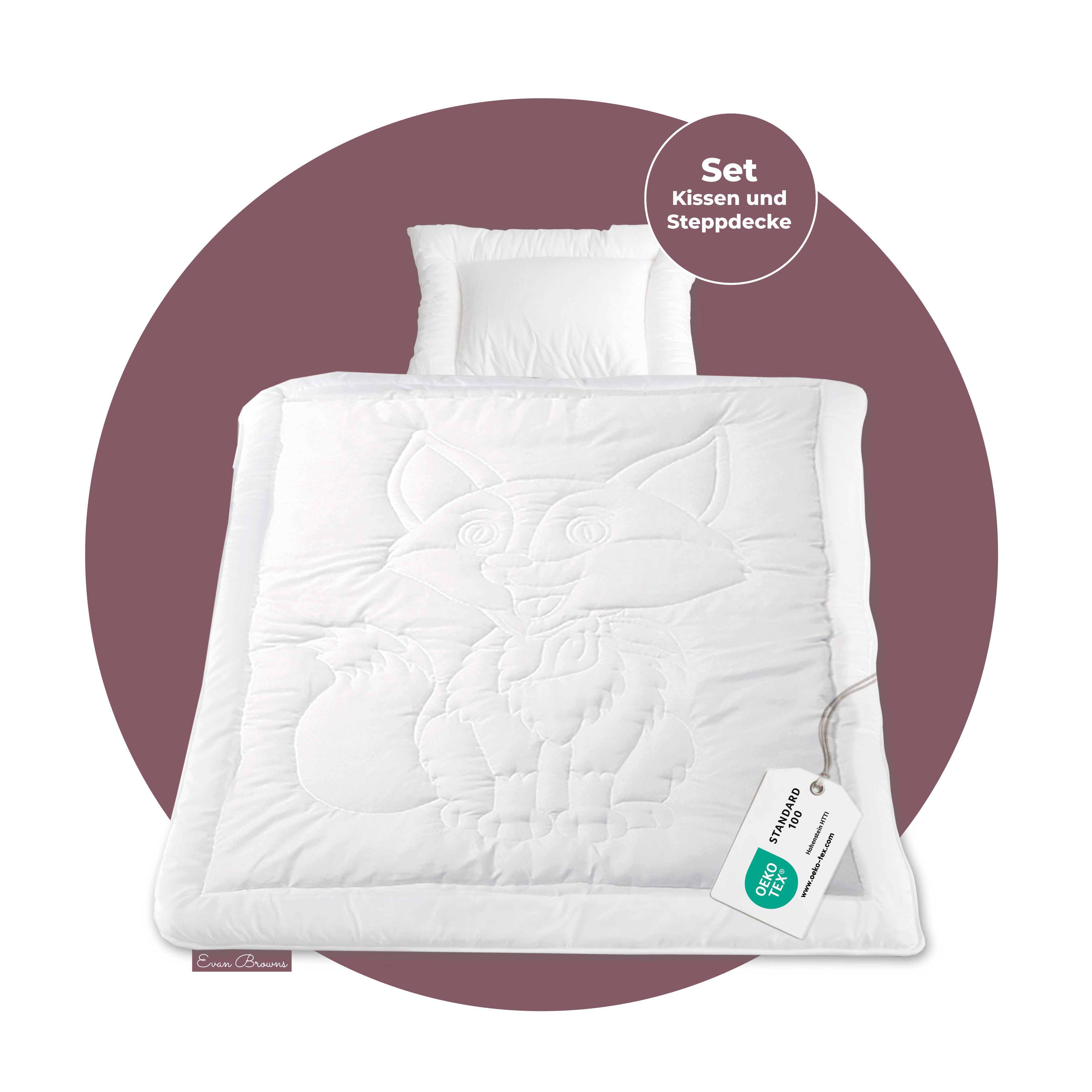 EVAN BROWNS Bettdecke + Kopfkissen EVAN BROWNS® Bettenset für Baby oder Kin günstig online kaufen