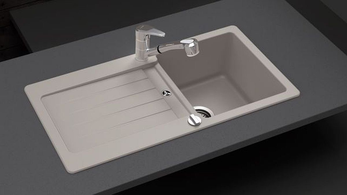 keenberk Granitspüle Victory Spüle S-VEL860 verschiedenen Farben 86 x 43,5 cm, Eckig, 100/50 cm