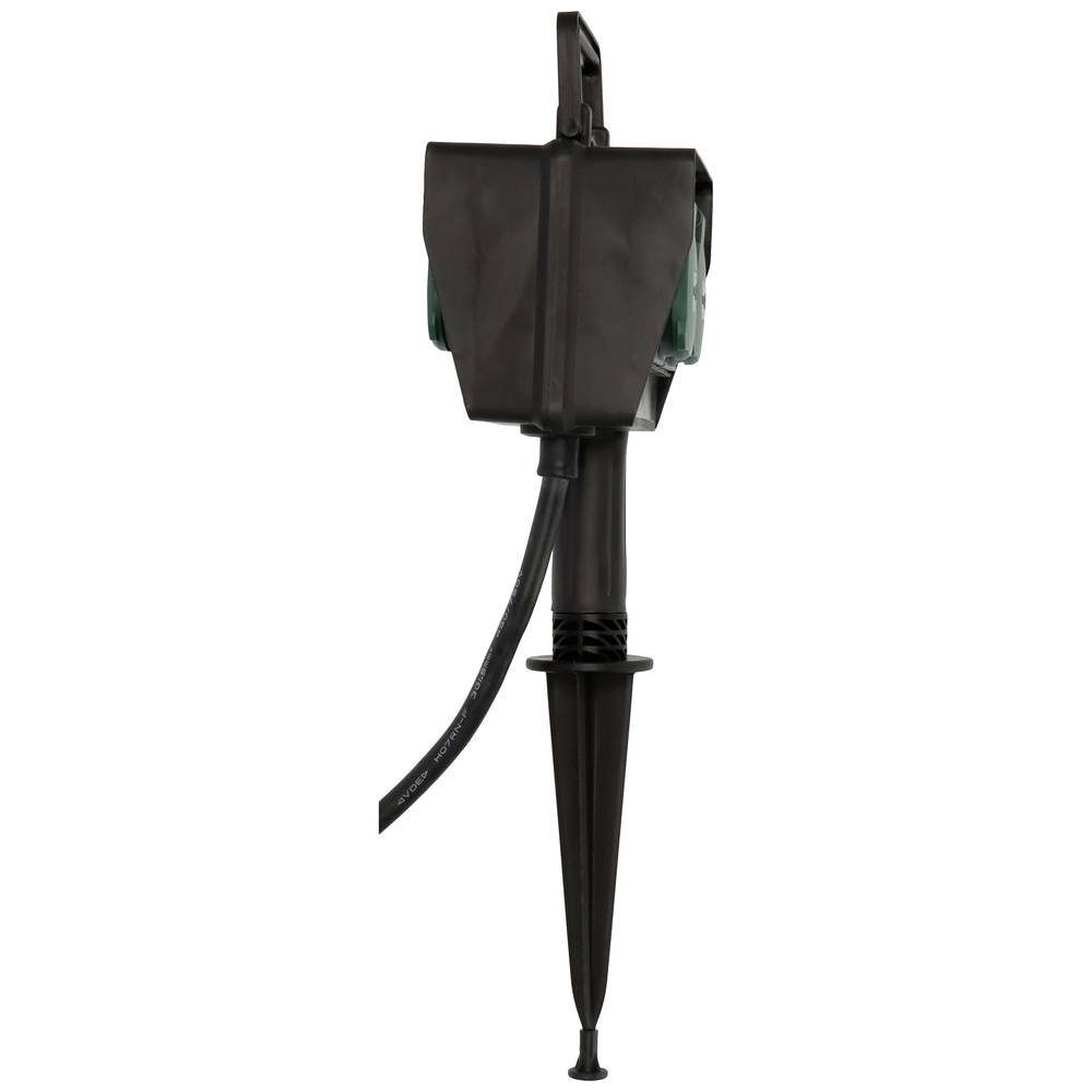 Brennenstuhl Gartensteckdose Gartensteckdose mit Erdspieß IP44 4-fach 10m H07RN-F 3G1.5 1154450, mit Erdspieß