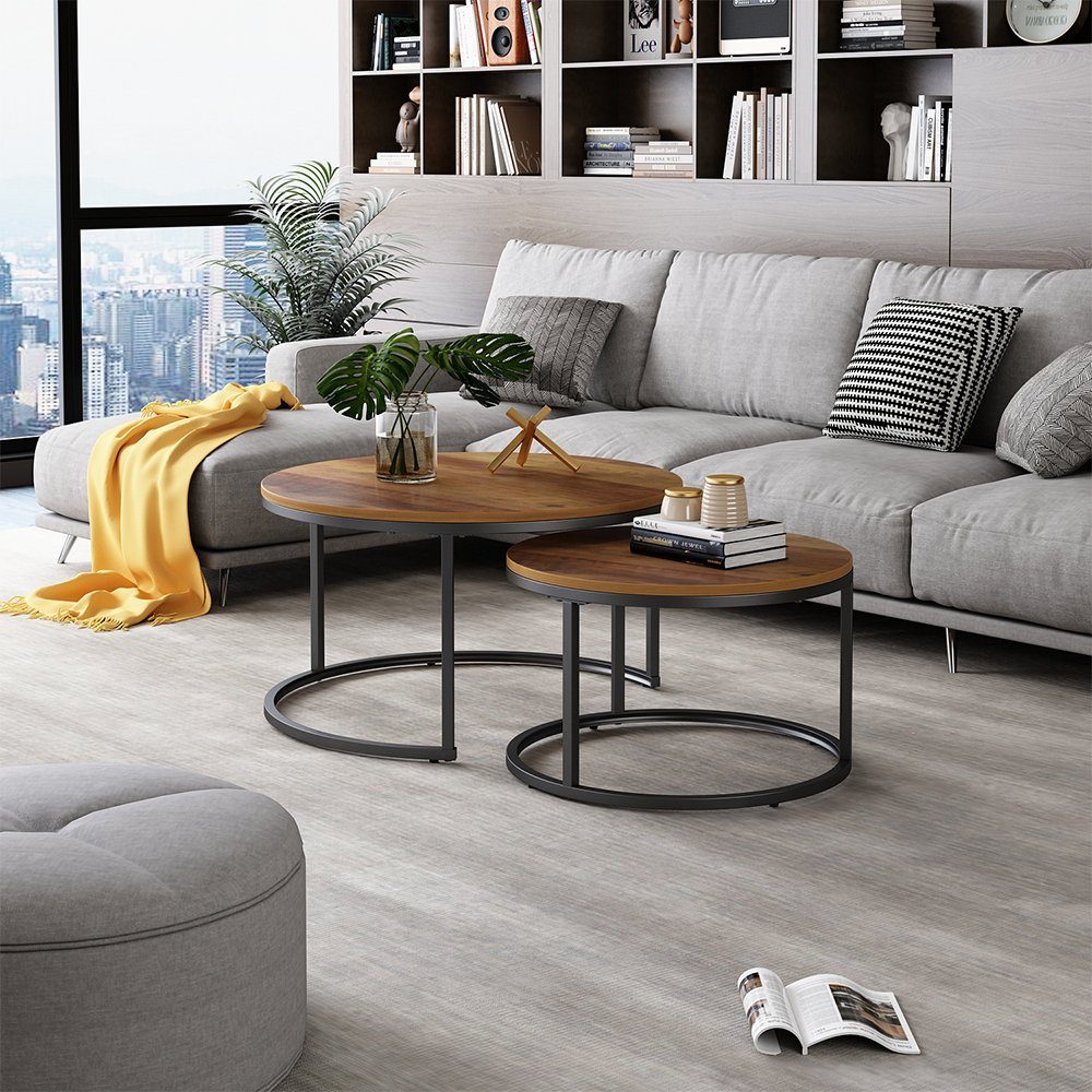 Vicco Couchtisch Montreal, Antikholz, 77 x 40 cm 2 Teile