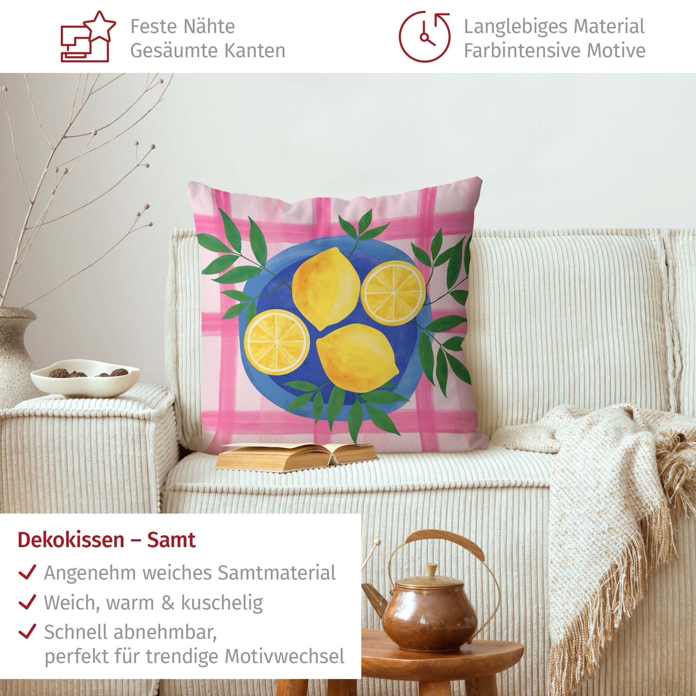 Bilderdepot24 Dekokissen drinnen Kissenhülle/ Sofakissen/ Zierkissen Kissenhülle gelb mit Motiv, Bezug mit / ohne Füllung Zierkissen Outdoor Sofa Bett