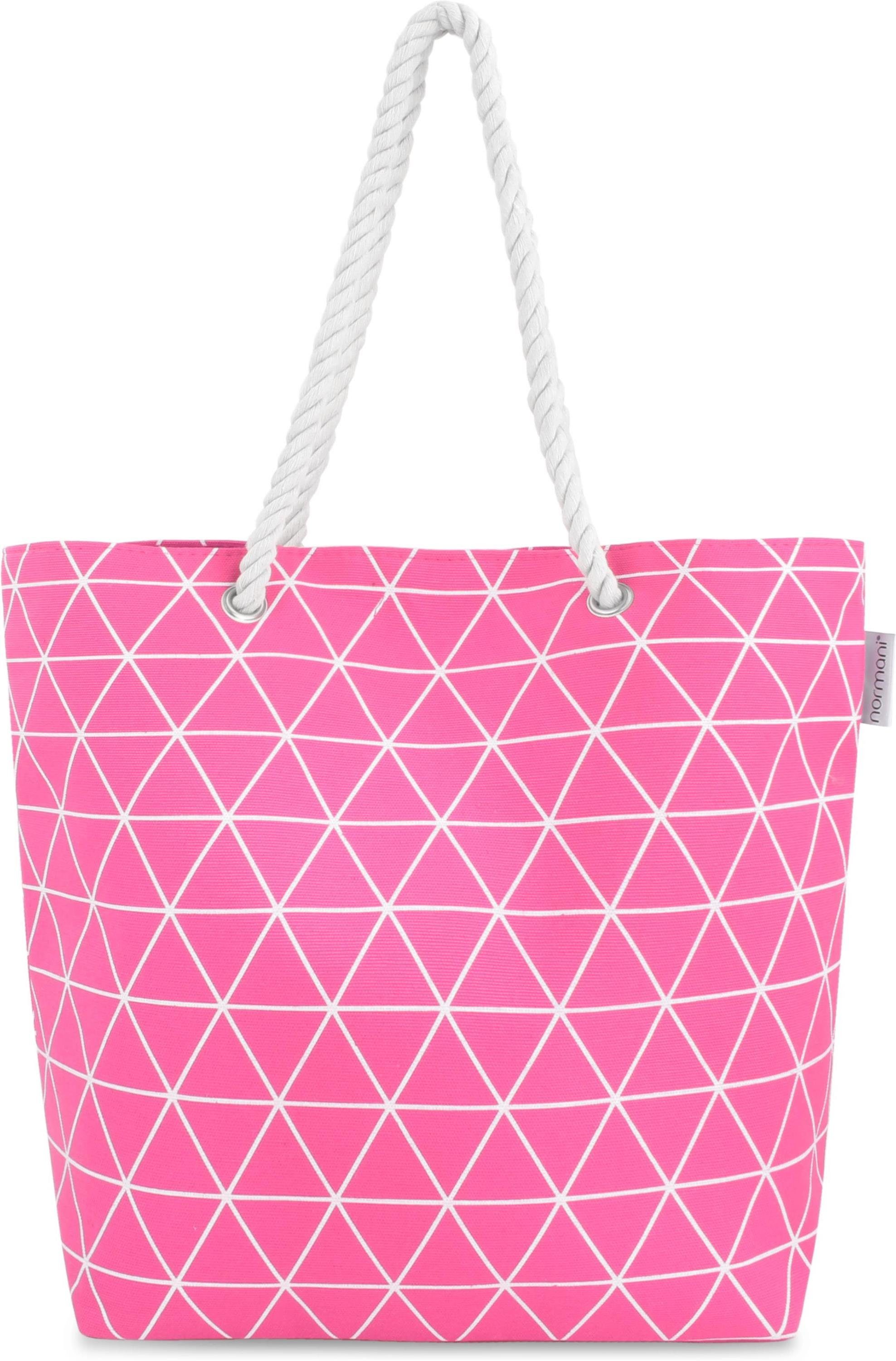 normani Strandtasche Bequeme Sommer-Umhängetasche, Strandtasche, Schultertasche als Henkeltasche tragbar Koko Pink