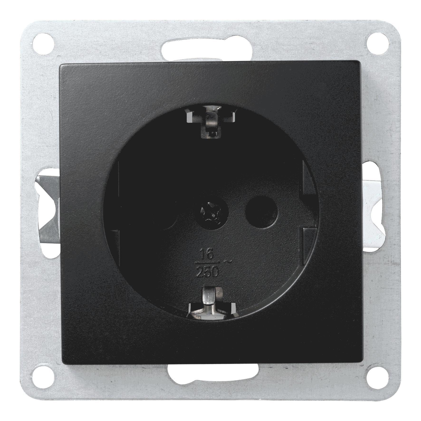 Lichtideen Schalter 7431 Einsatz schwarz Schukodose 230 Volt 16 Ampere UP-Einsteckschutz (Taster, Schalter, Anennendose, Steckdose mit USB lieferbar)