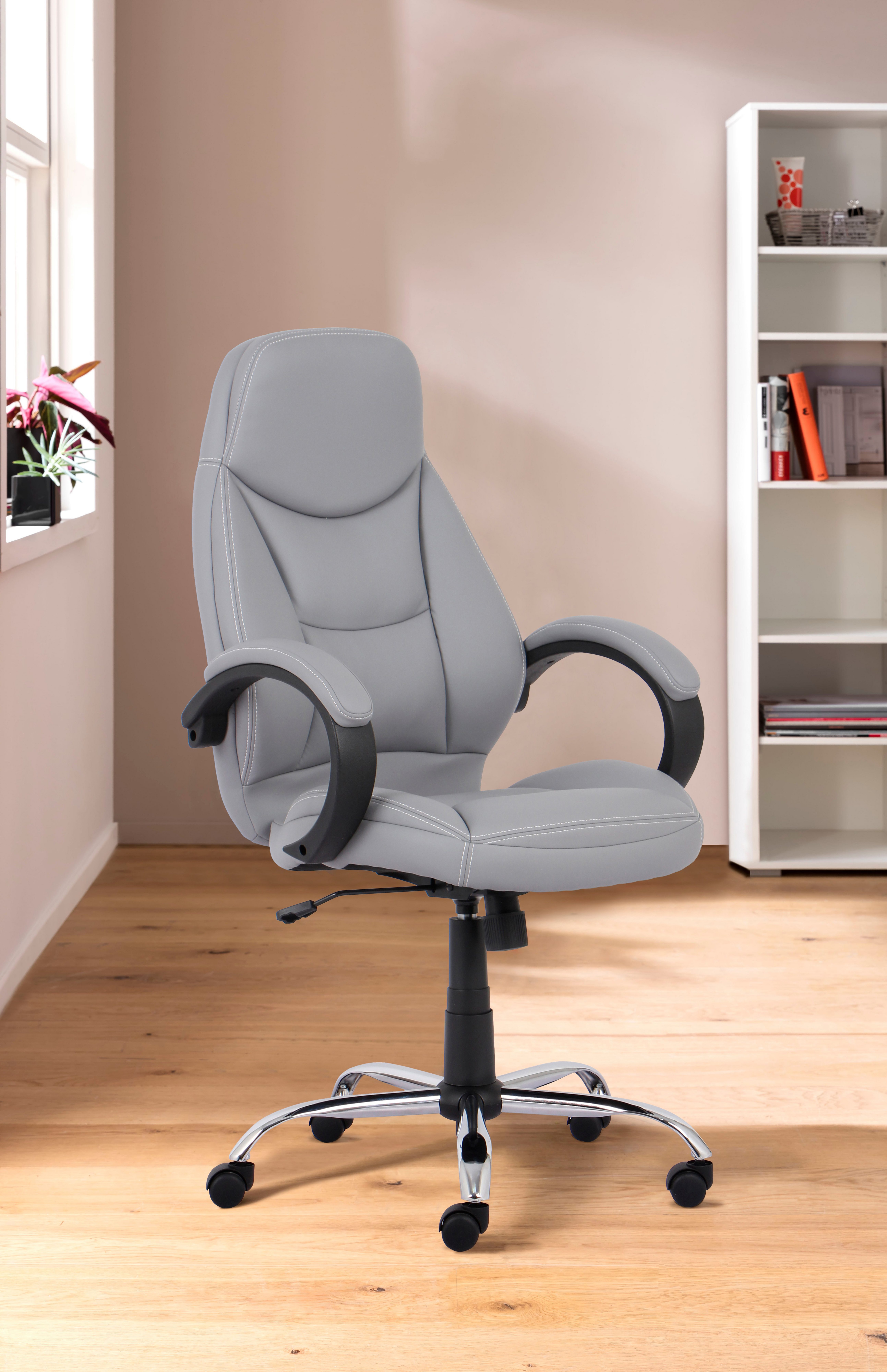 oder Bürostuhl, schwarz in Chefsessel Veronika, komfortabel INOSIGN gepolstert, grau