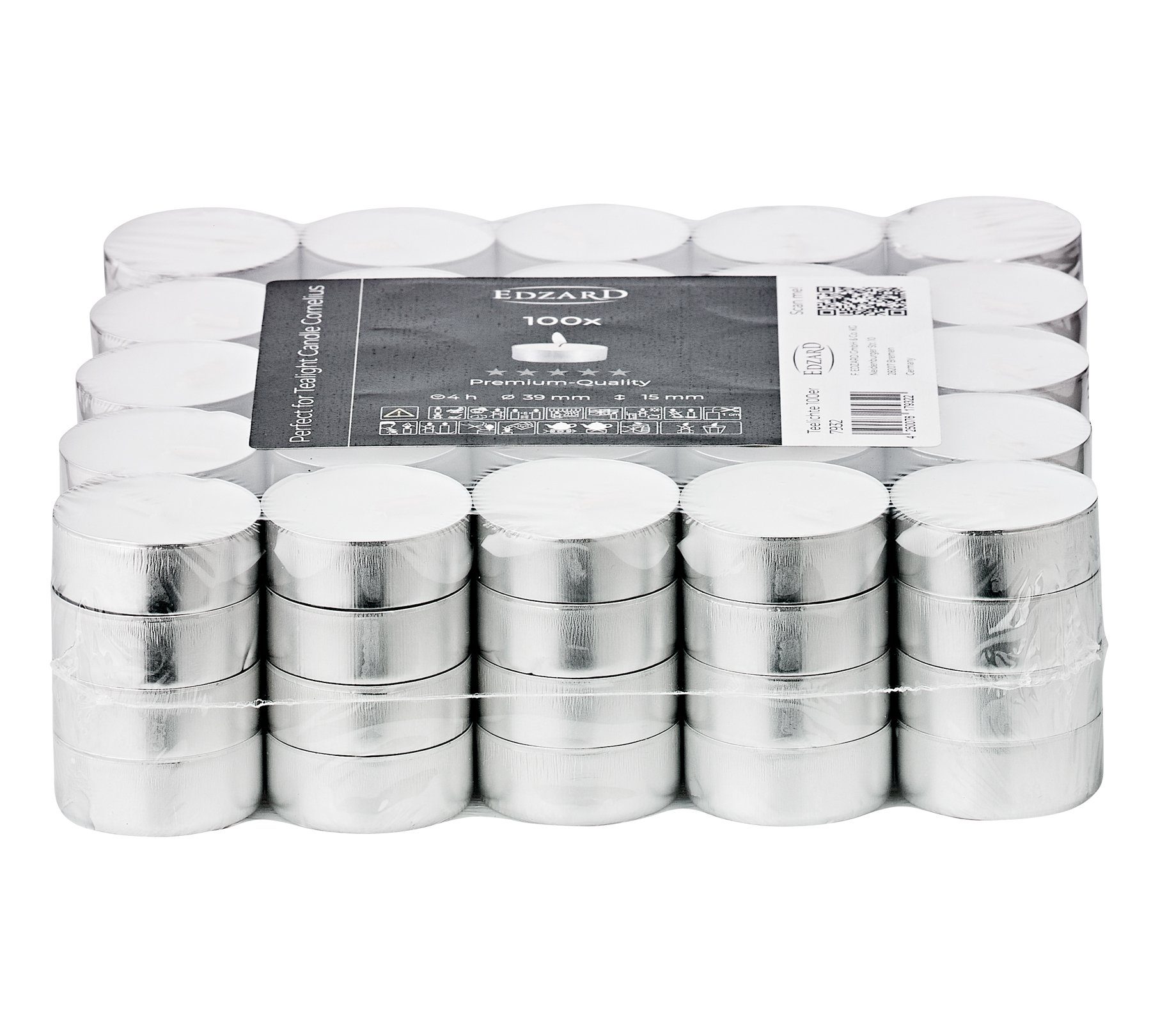 EDZARD Teelicht Teelichter 100 Stück (Set), Kerzen-Set aus Premium Wachs mi günstig online kaufen