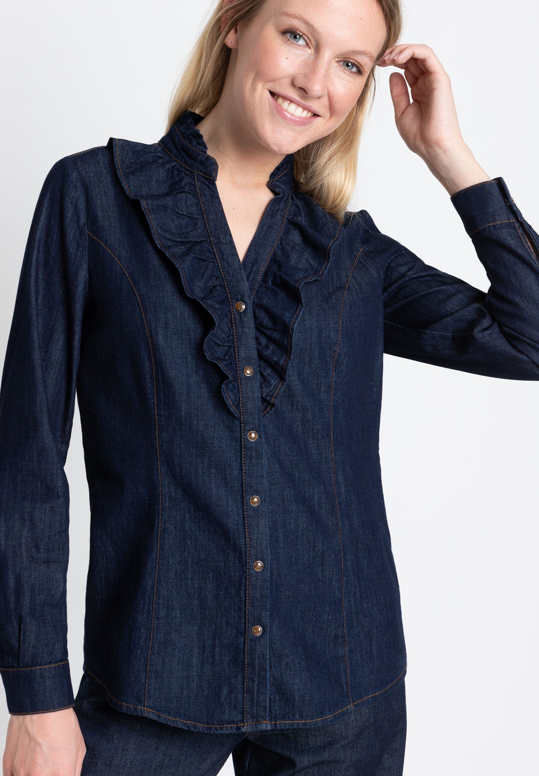 Langarmbluse Jeansbluse