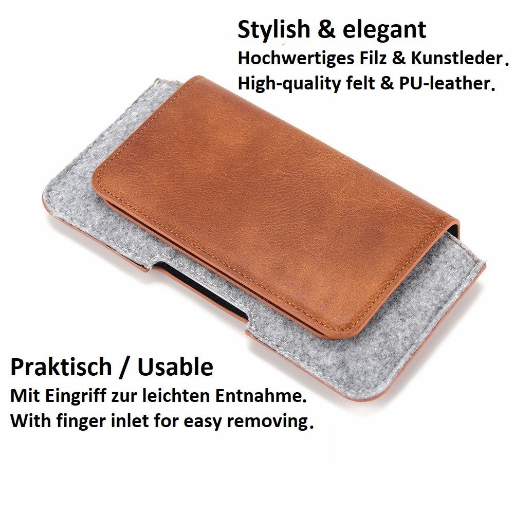 K-S-Trade Handyhülle für Motorola Edge 40 Neo, Handyhülle Schutzhülle Gürteltasche Holster Gürtel Tasche