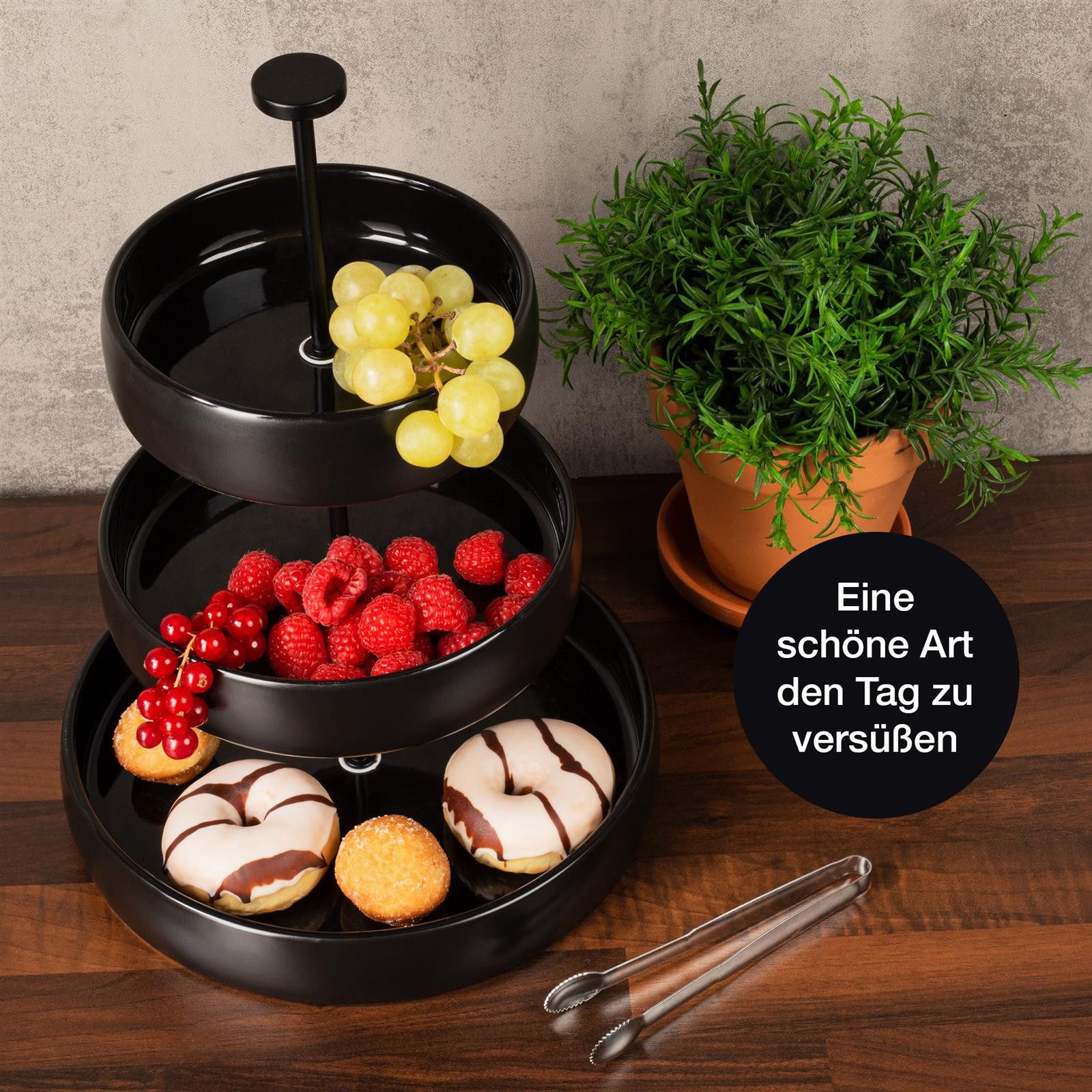 Moritz & Moritz Etagere Moritz & Moritz Etagere Steingut Schwarz