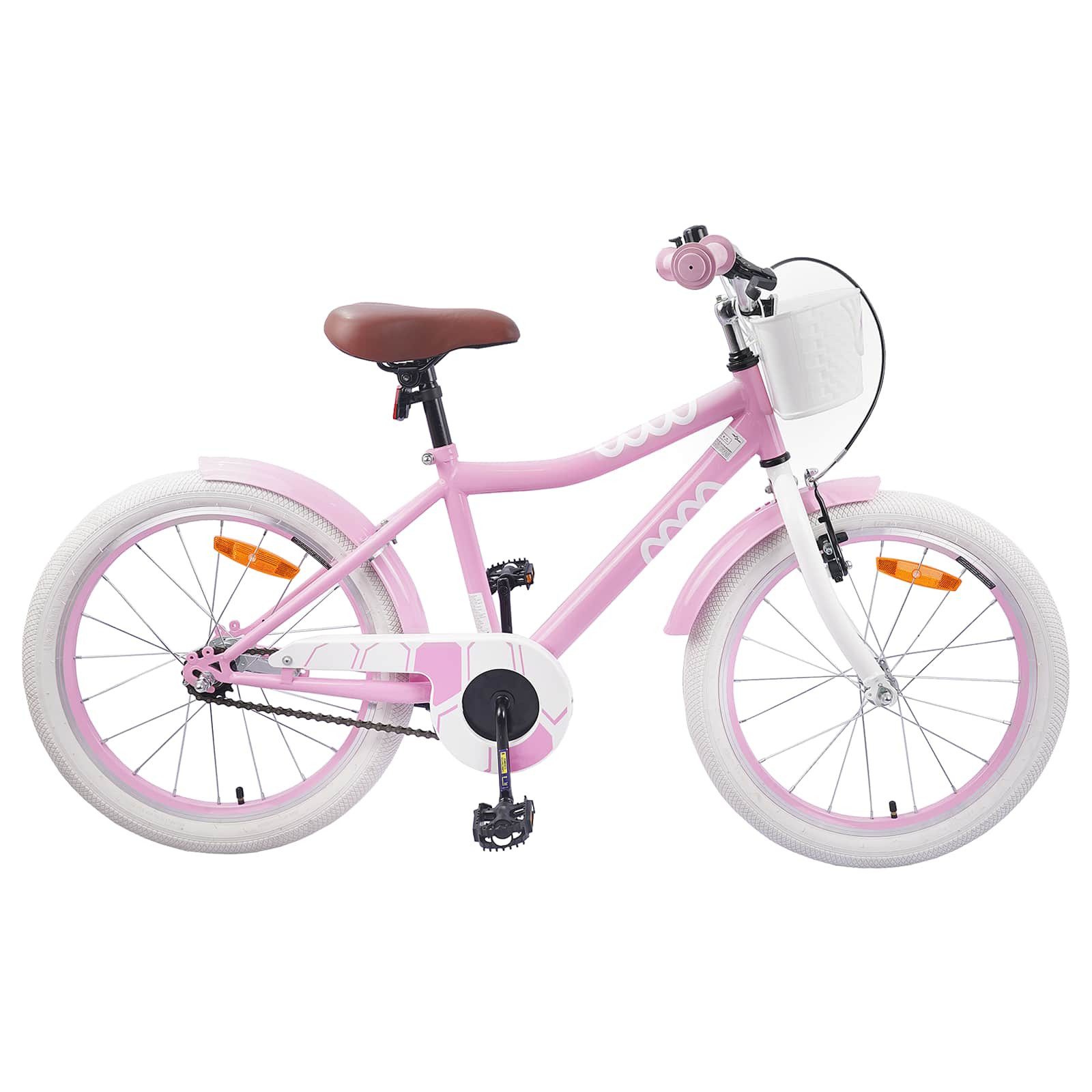 vidaXL Kinderfahrrad 123 x 51 x 78 cm Kinderfahrrad 18 Zoll für 5-7 Jahre alt Hellrosa