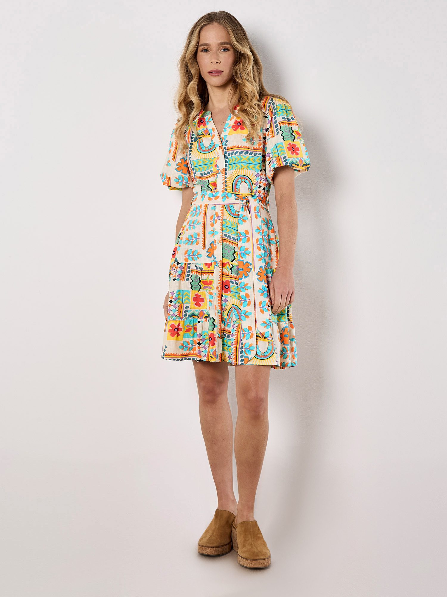 Apricot Druckkleid günstig online kaufen