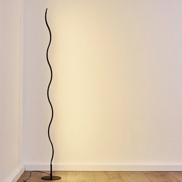 hofstein Stehlampe »Glorie« LED Standlampe aus Metall schwarz, 3000 Kelvin, Bodenlampe, Diese Stehleuchte verfügt über einen Fußschalter am Kabel