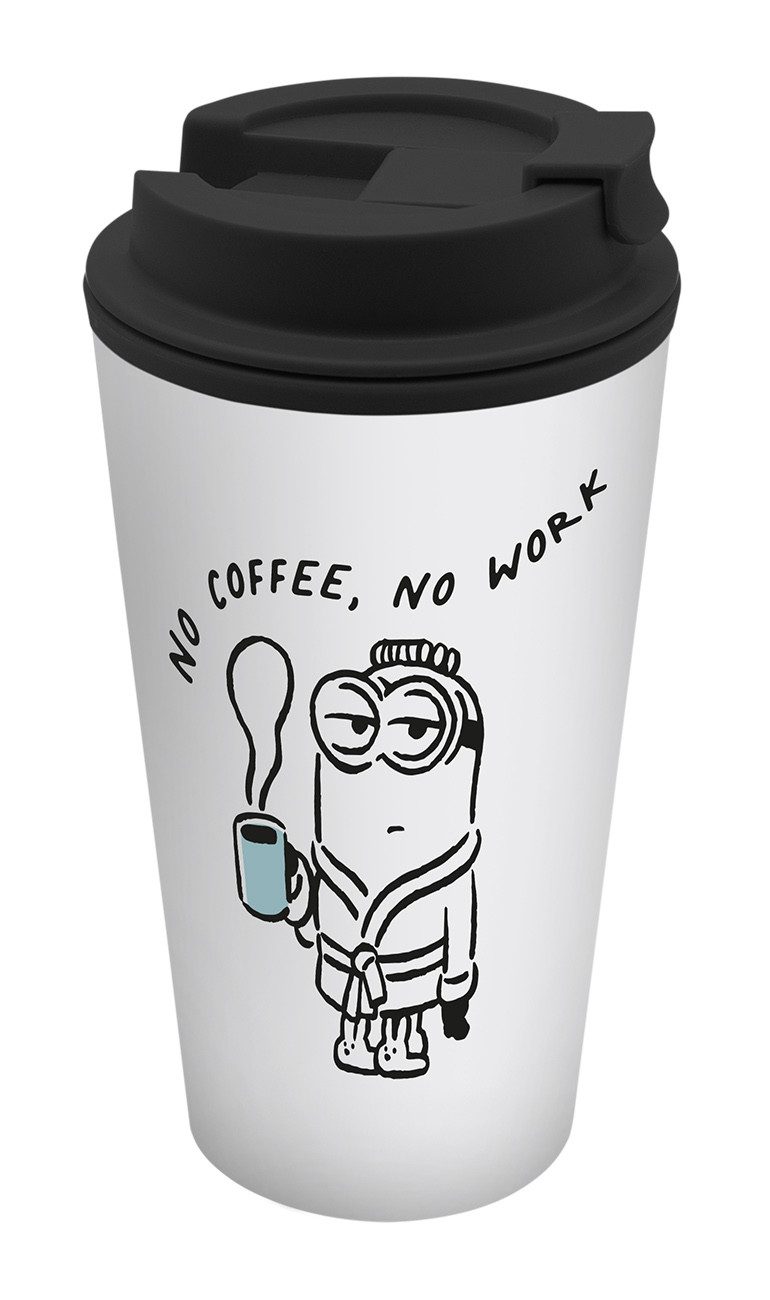 Geda Labels GmbH Coffee-to-go-Becher Minions Bellocoffee, 1-tlg., PP, Weiß, 400 ml, doppelwandig