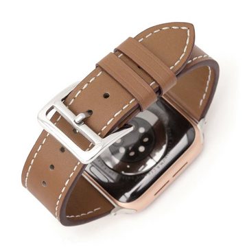 PRECORN Smartwatch-Armband Leder Ersatzarmband Armband braun für Apple Watch 8/7/6/5/4/3/2/1/SE
