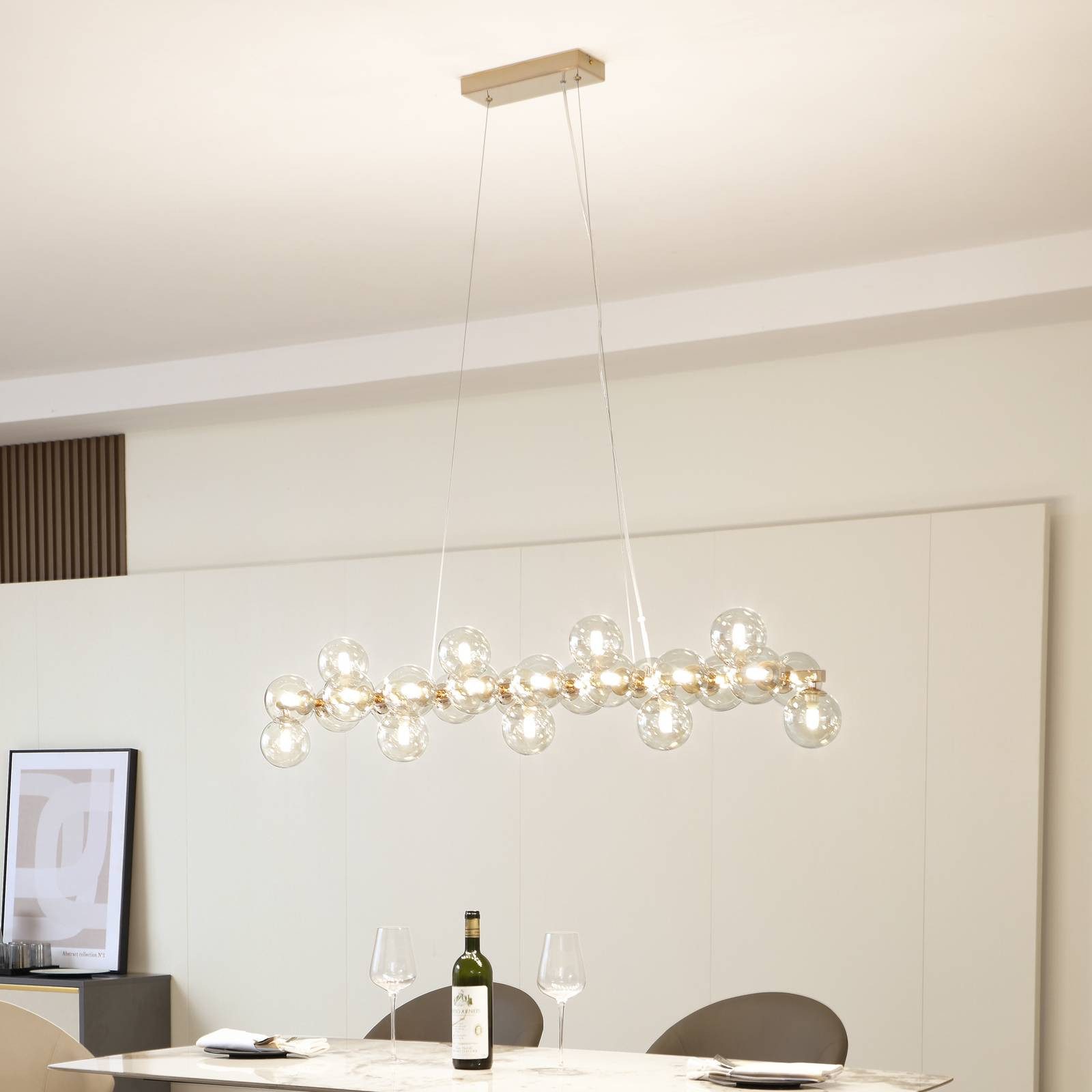 Lucande Hängeleuchte Naelen, Metall, Gold / Messing IP20, 25 x 8 W LED