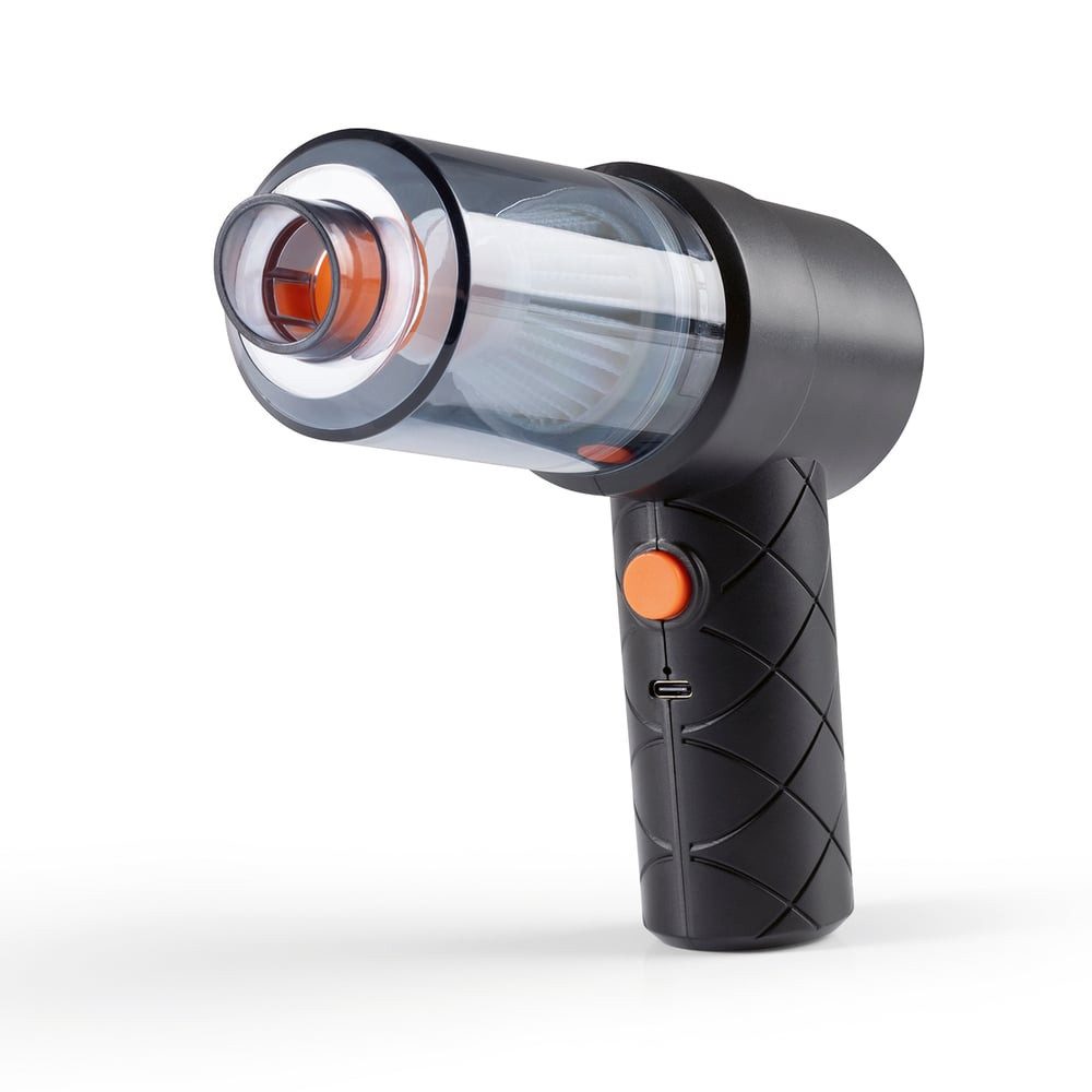 CLEANmaxx Akku-Hand-und Stielstaubsauger Akku-Handstaubsauger Set 6-tlg.7,4V, 48 W, beutellos, schwarz/orange inkl. USB-Kabel