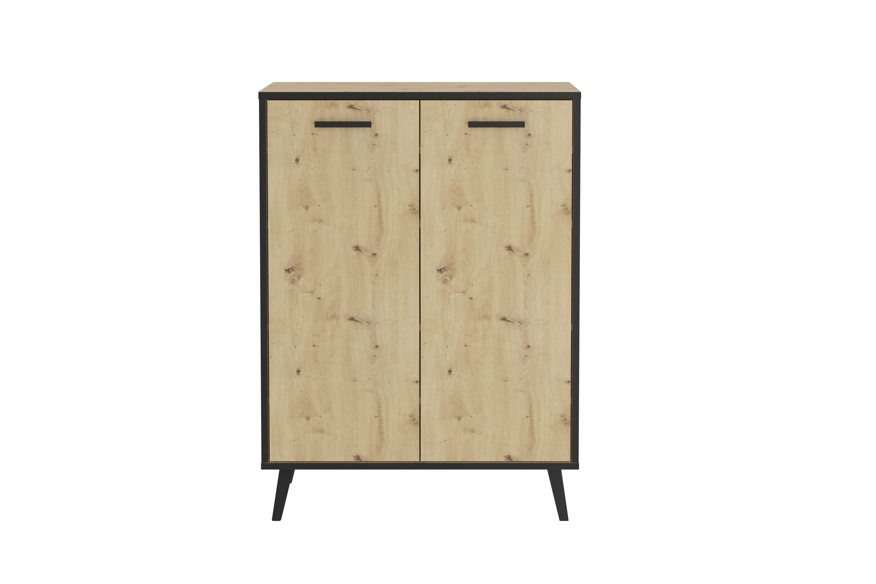 PREISBRECHER Kommode PLAU 1, in Artisan Eiche Dekor - 68,5x93,5x33cm (BxHxT)