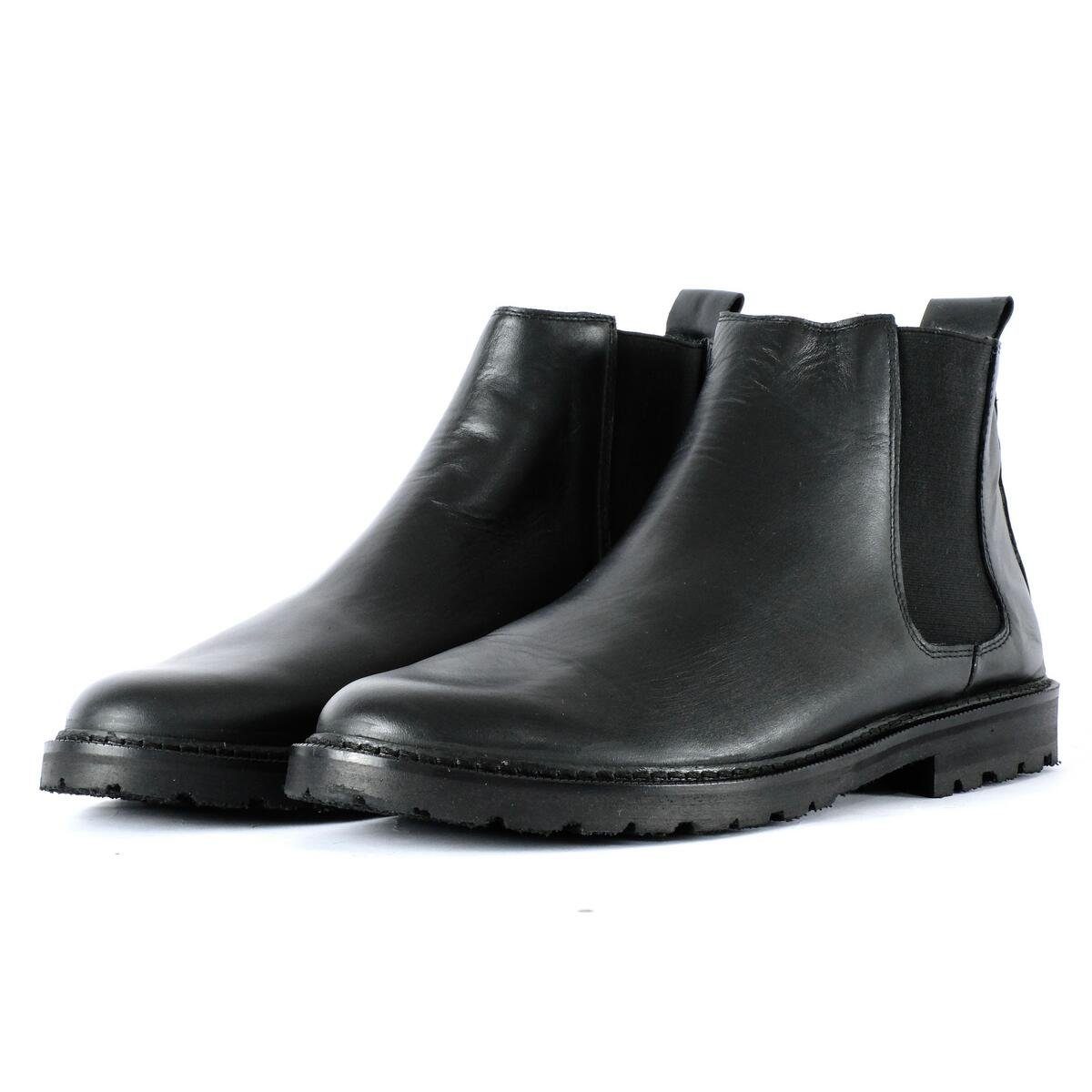 SORBAS '92 Black gefütterte Leder Chelsea Boots Chelseaboots