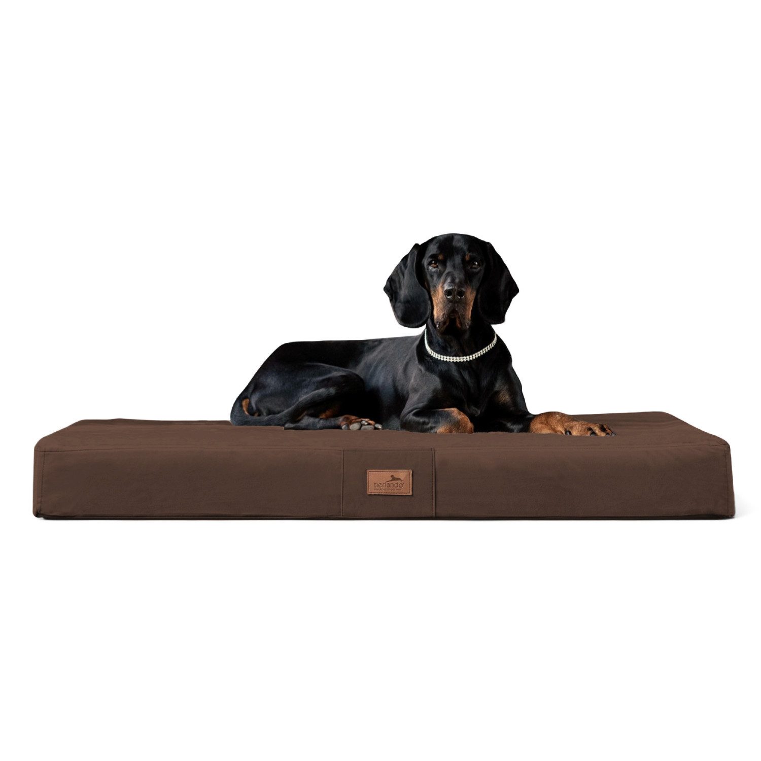 tierlando® Tierbett Orthopädische Hundematte FLOKI ORTHO PLUS Plüsch & High-Tech-Velours