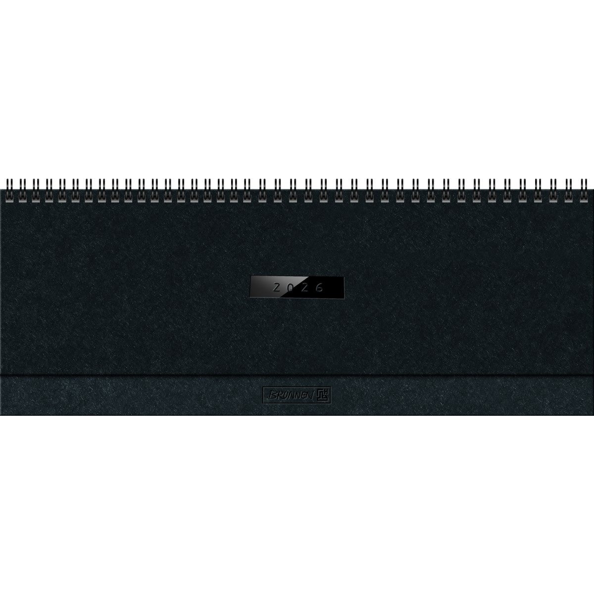 BRUNNEN Schreibtischkalender Querkalender 774 32,6x10,2cm 1 Woche/2 Seiten Karton schwarz 2026