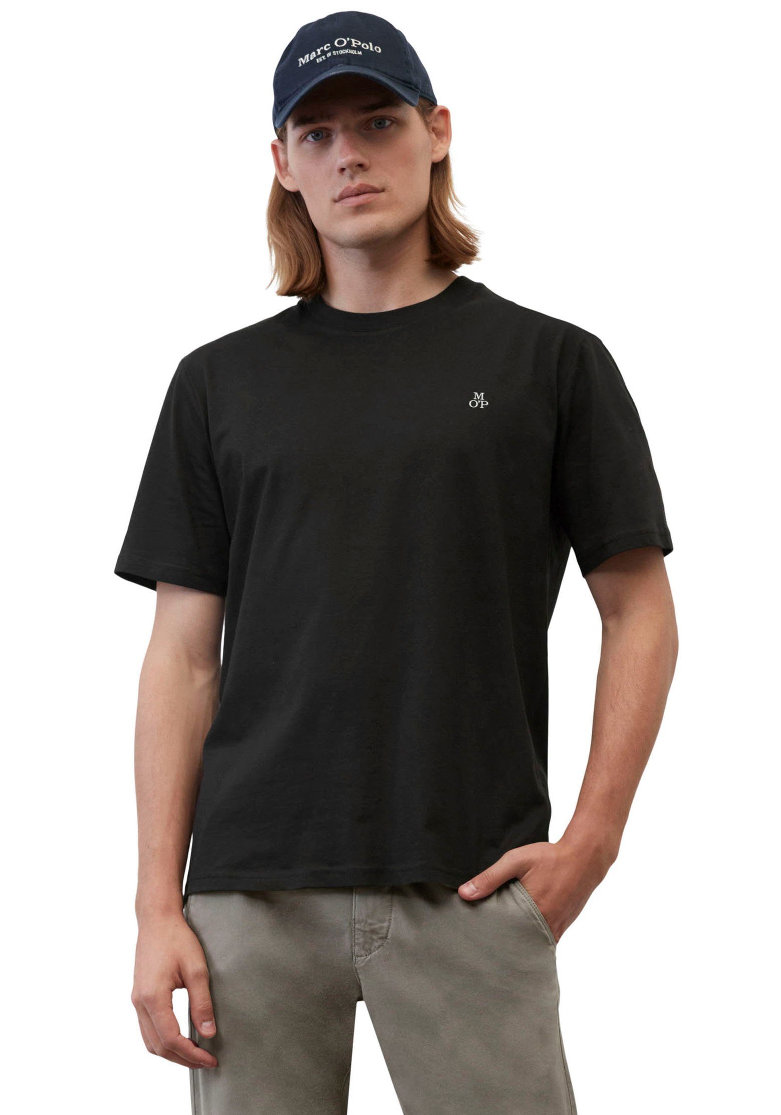 [Tolles Angebot! ] Marc O'Polo T-Shirt Logo-T-Shirt aus Bio-Baumwolle schwarz