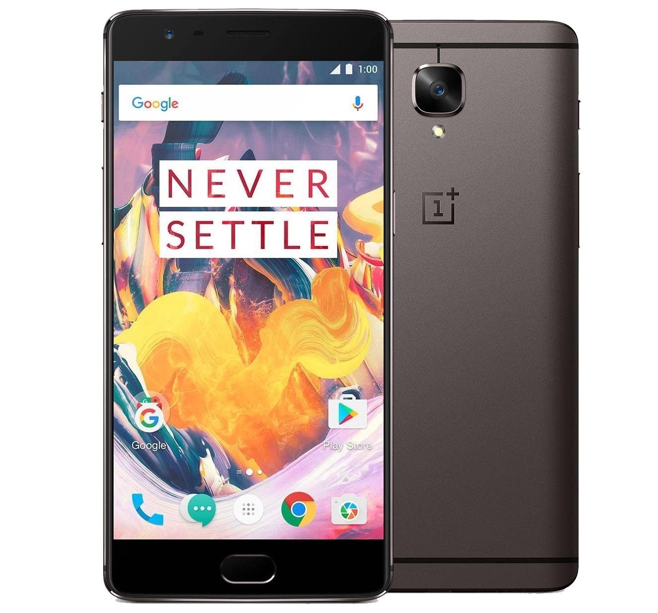 OnePlus 3T A3003 64GB Dual Sim Android Gunmetal Smartphone (13,97 cm/5,5 Zoll, 64 GB Speicherplatz, 16 MP Kamera, 4k-Videoaufnahme, Dash Charge, Dirac HD Sound)