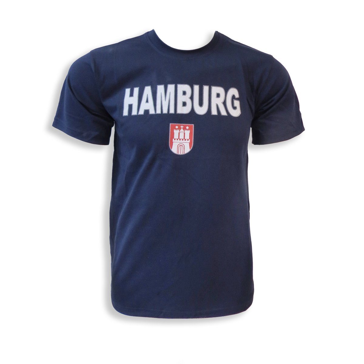 Herren T-Shirt marine Originelli Classic" T-Shirt Baumwolle Sonia Wappen "Hamburg