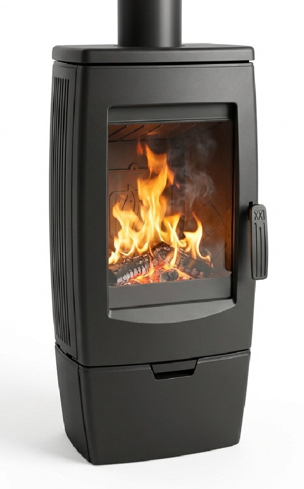 Plamen Kaminofen Design-Gusskaminofen Gala schwarz, raumluftunabhängig - 8kW, 8 kW