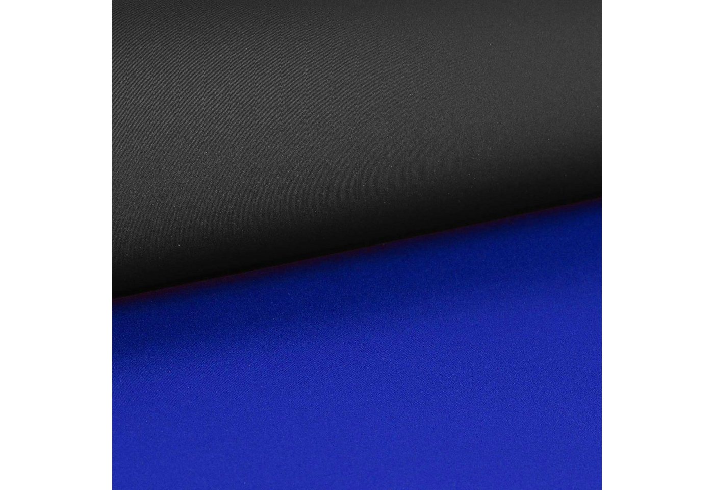 Thumbnail - maDDma Stoff 0,5m Neopren Stoff Doubleface 3mm Stretch 130cm breit Meterware, schwarz-königsblau