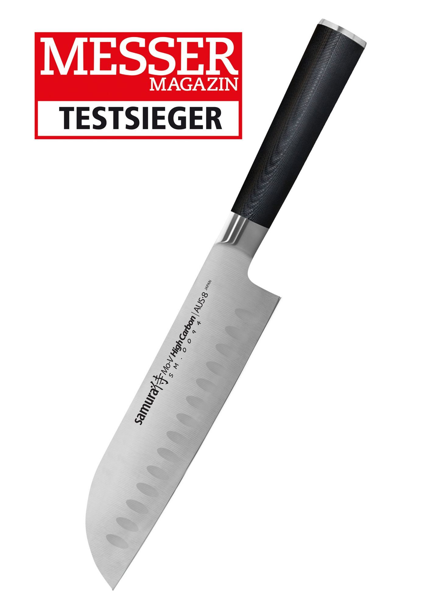 Samura Kochmesser Samura MO-V Santoku Messer mit Kullenschliff