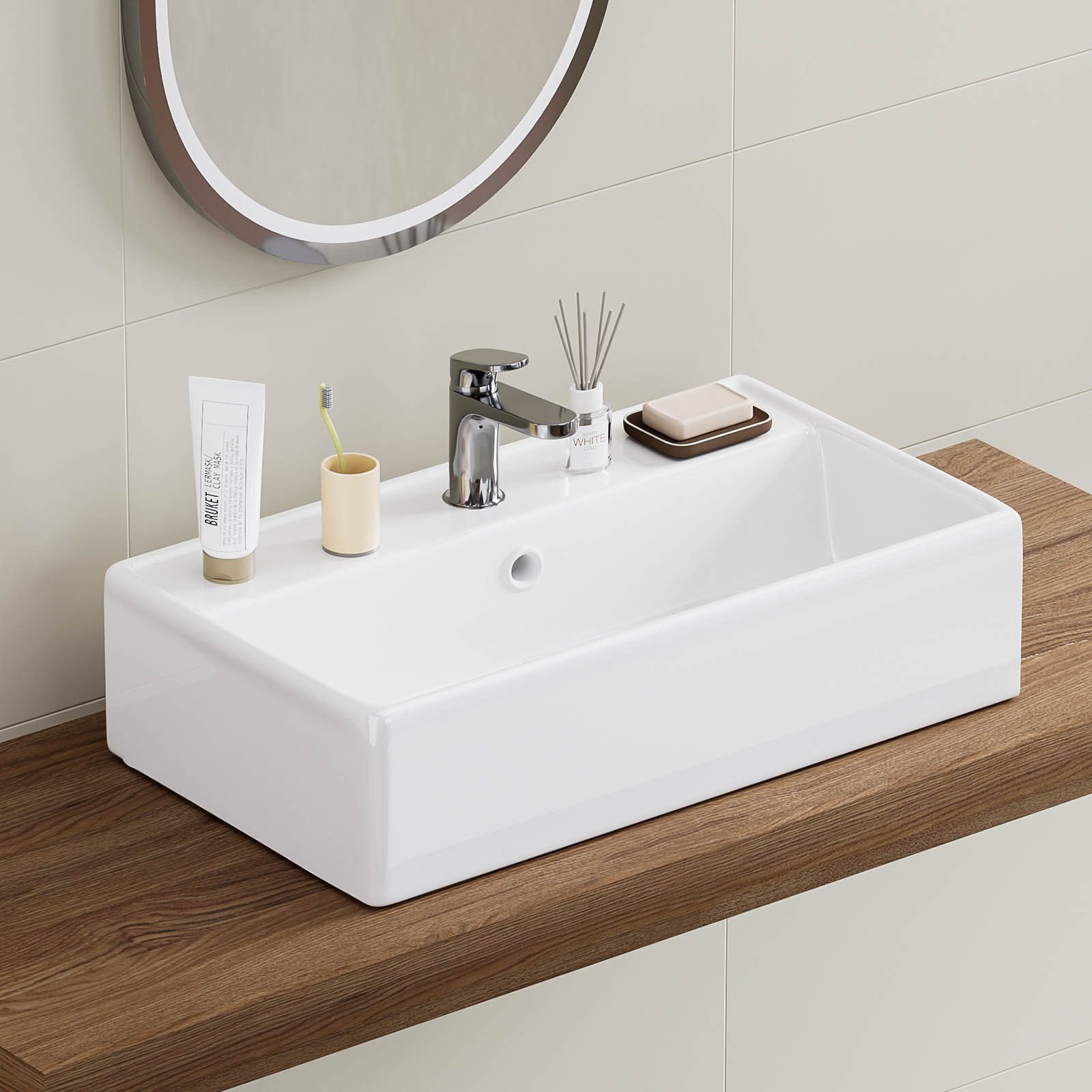 Yorbay Waschbecken Wandmotage Waschebecken aus Keramik,mit günstig online kaufen