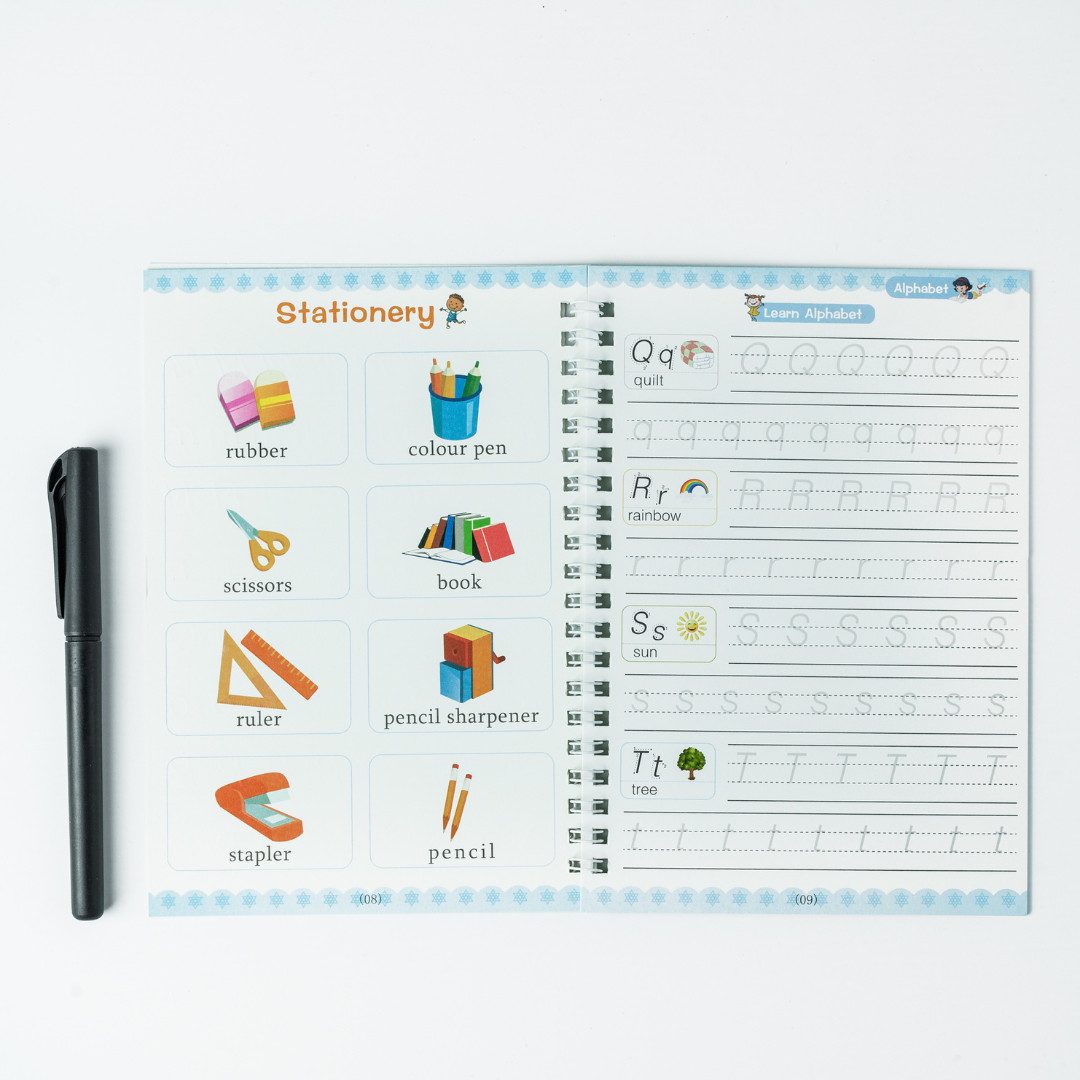 MaajeeKuto Notizbuch 4 Stück Englisch Magisches Heft, Magisches übungsheft mit 10 Stift – Bild 4 von 5