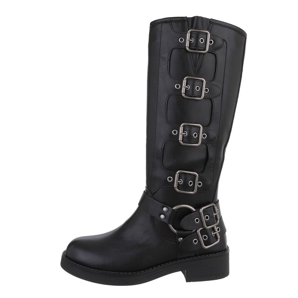 Ital-Design Damen Bikerschuhe Biker Westernstiefel (85275999) Blockabsatz F günstig online kaufen