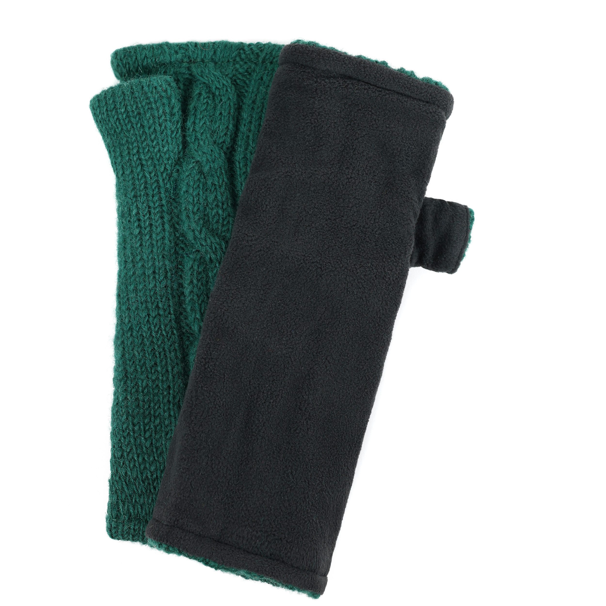 McRon Armstulpen Pulswärmer Modell Emily im Zopfmuster gestrickt, mit hohem Schurwoll-Anteil