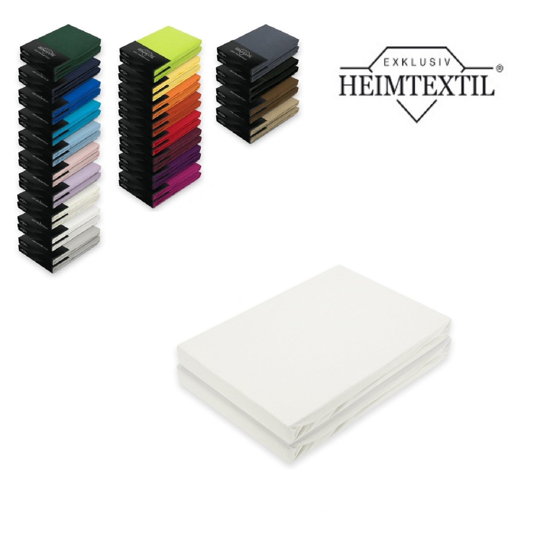 EXKLUSIV HEIMTEXTIL Spannbettlaken Doppelpack Jersey Spannbettlaken Premium, Jersey, Gummizug: rundum, (2 Stück), mit Rundumgummizug