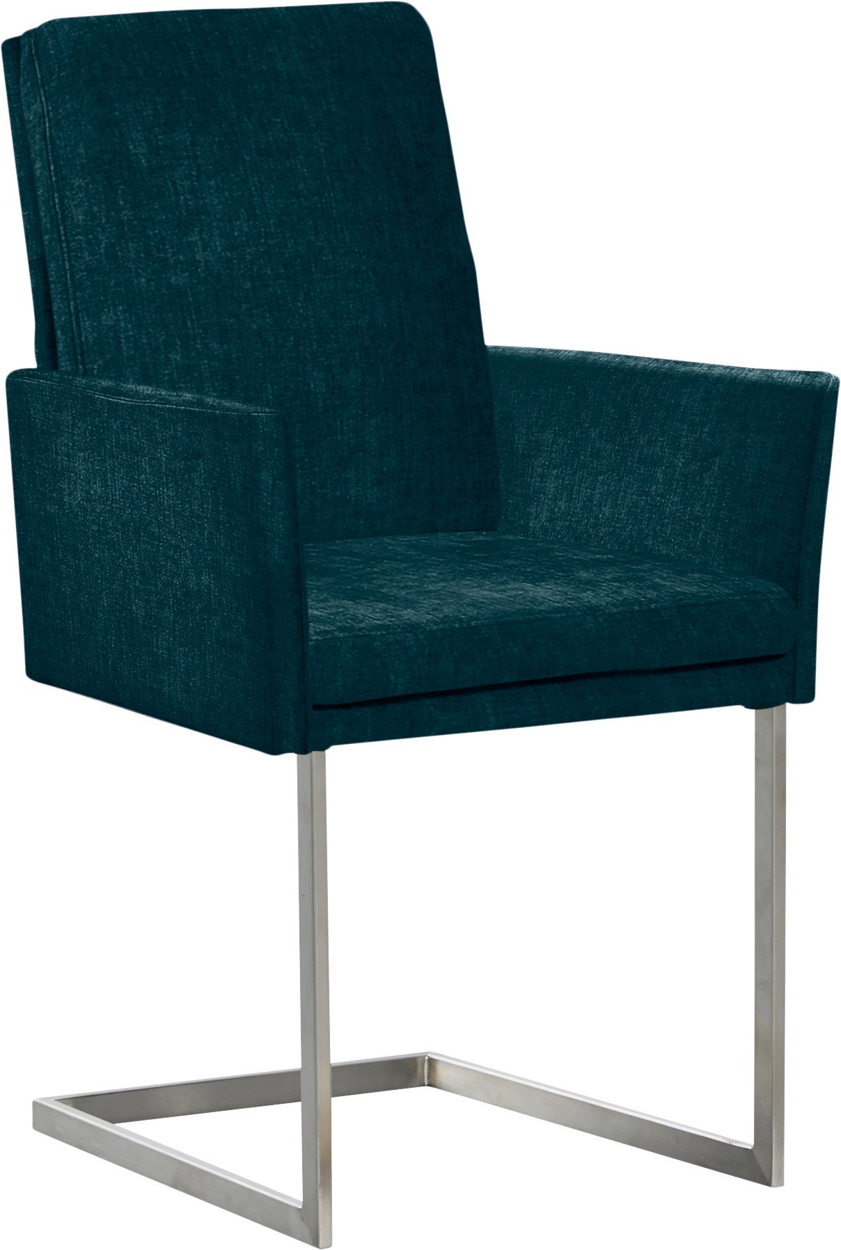 K+W Komfort & Wohnen Armlehnstuhl, stabiles Hochkantrohr, Untergestell in Edelstahloptik oder schwarz