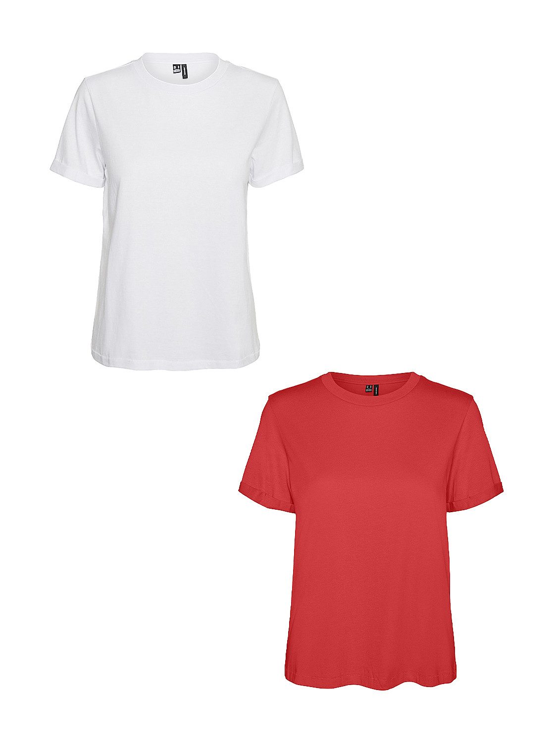 Vero Moda T-Shirt 2er Pack Basic VMPAULA (2-tlg) VMPAULA S/S T-SHIRT NOOS